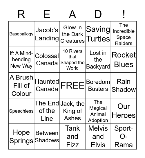 Forest of Reading Bingo Card