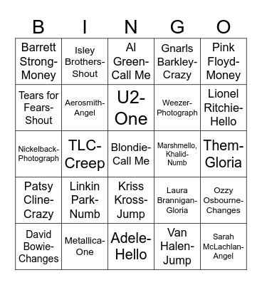 Radio Bingo Title Battle Bingo Card