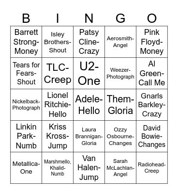 Radio Bingo Title Battle Bingo Card