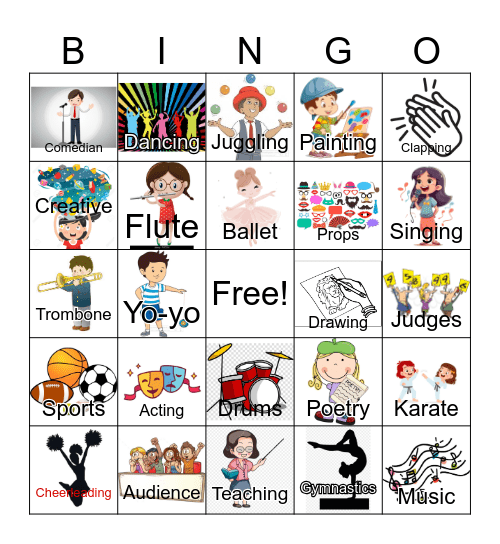 Talent Bingo Card