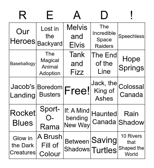 Forest of Reading  Bingo Card