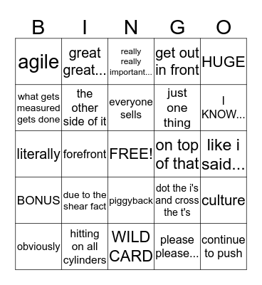 you know... Bingo Card
