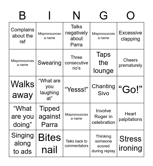 Parra Bingo Card