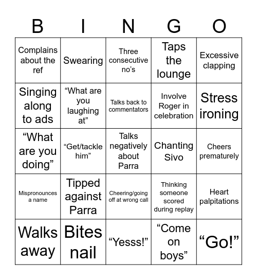 Parra Bingo Card