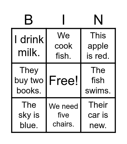 BINGO EXAM Bingo Card