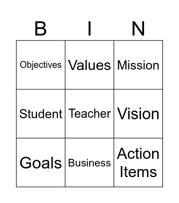 Strategic Plan Checklist Bingo Card