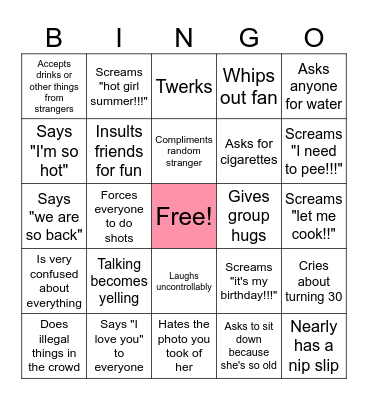 ANISA'S 30th BINGO BANANZA Bingo Card