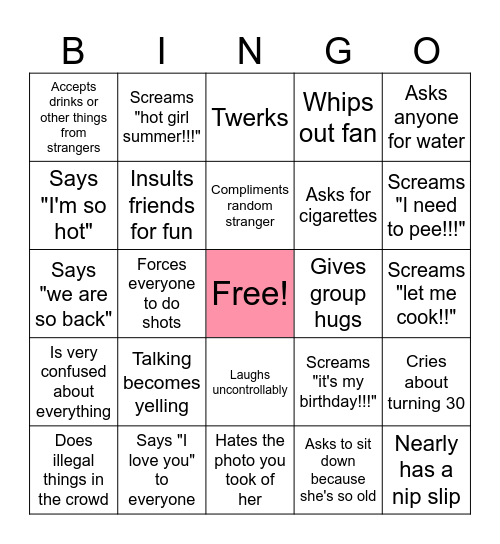 ANISA'S 30th BINGO BANANZA Bingo Card