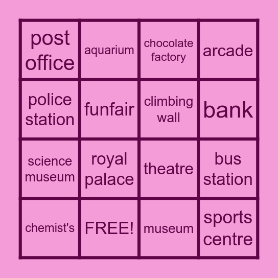 I was at the ... Bingo Card