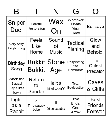 Minecraft Advancements Bingo Board Bingo Card