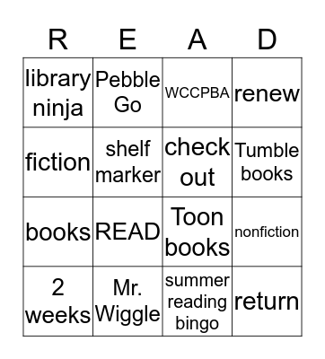 LIBRARY BINGO!!! Bingo Card