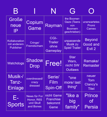 Summer Games Fest 2024 Tag 4 Bingo Card