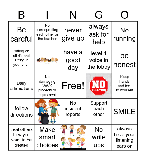 Rules Bingo Card