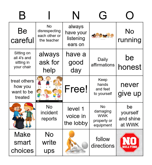 Rules Bingo Card