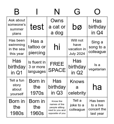 Bingo Card
