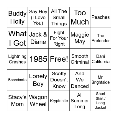 Round 2 - Backyard BBQ Bingo Card