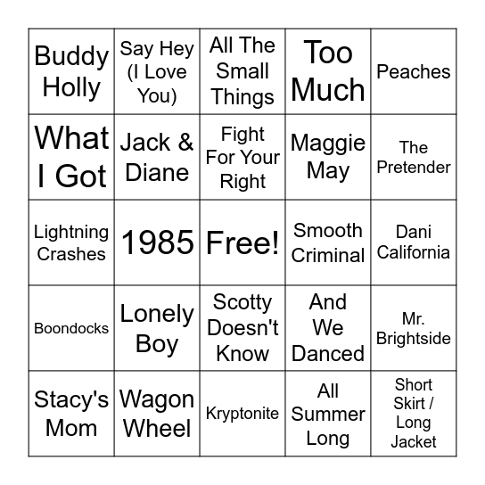 Round 2 - Backyard BBQ Bingo Card