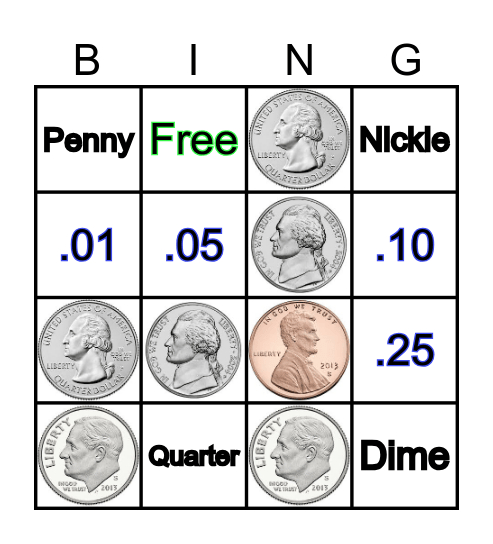 $ COINS $ Bingo Card