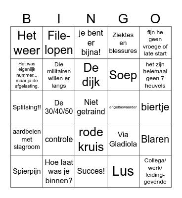 4daagse Bingo Card