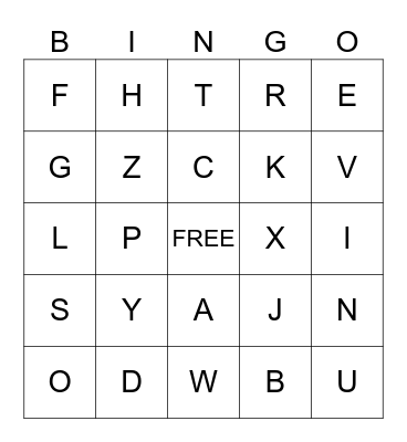 ABC Scavenger Hunt Bingo Card