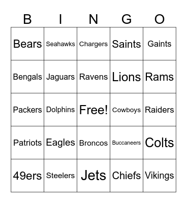 Father's Day Bingo Card