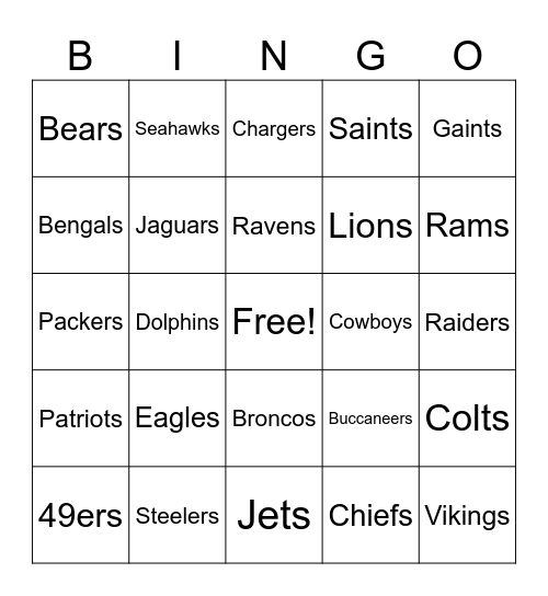 Father's Day Bingo Card