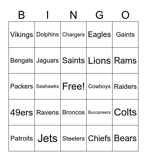 Father's Day Bingo Card