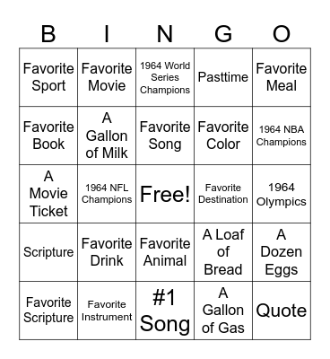 Baba Z Bingo Card