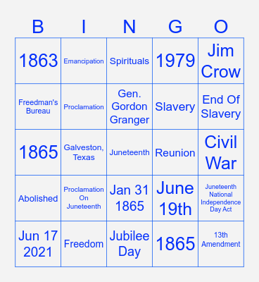 Juneteenth Bingo Card