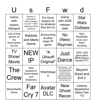 GOOBISOFT FORWARD Bingo Card