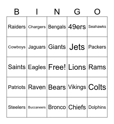 Father's Day Bingo Card