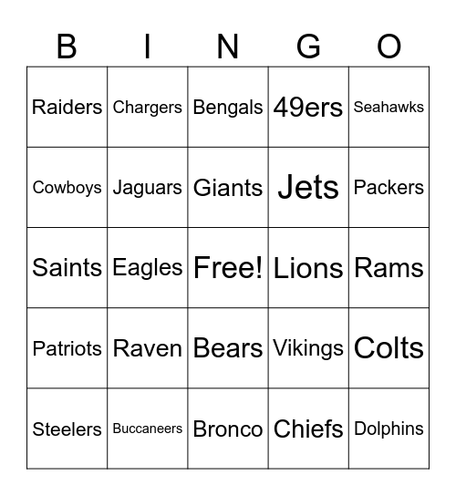 Father's Day Bingo Card