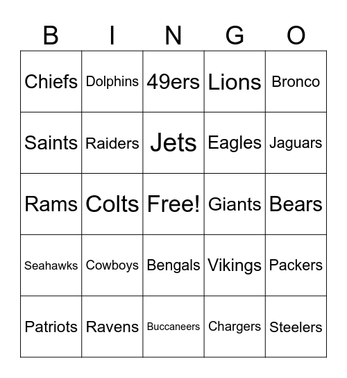 Father's Day Bingo Card