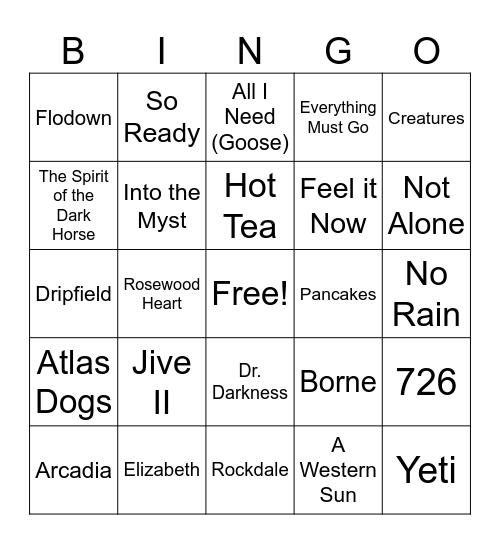 Summer Tour '24 Round III Bingo Card