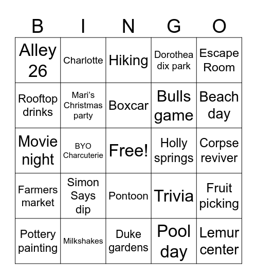 Objective Girlies Bingo Card