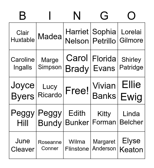 Leading Ladies Bingo Card