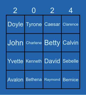 Pope Family Reunion Bingo Card