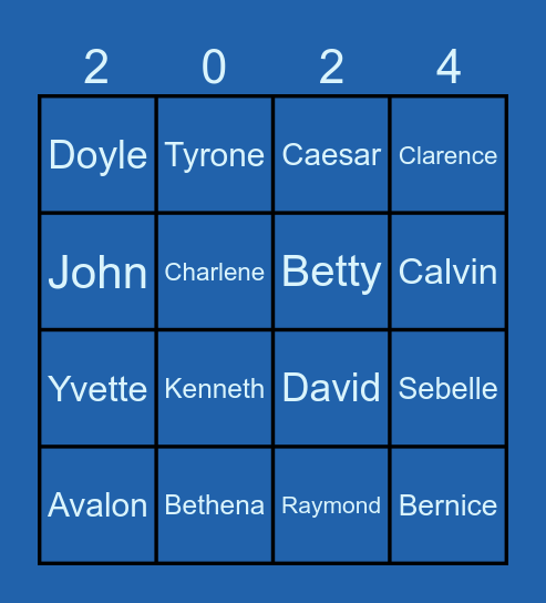 Pope Family Reunion Bingo Card