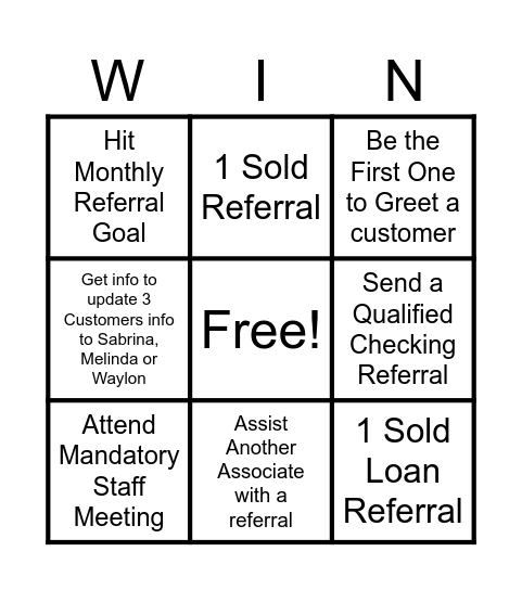 Branch 65 Challenge Bingo Card