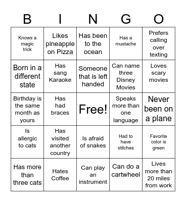 Picnic 2024 Bingo Card