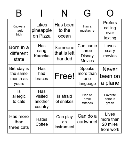 Picnic 2024 Bingo Card