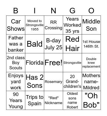FACTS OF LIFE Bingo Card