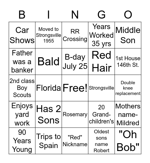 FACTS OF LIFE Bingo Card