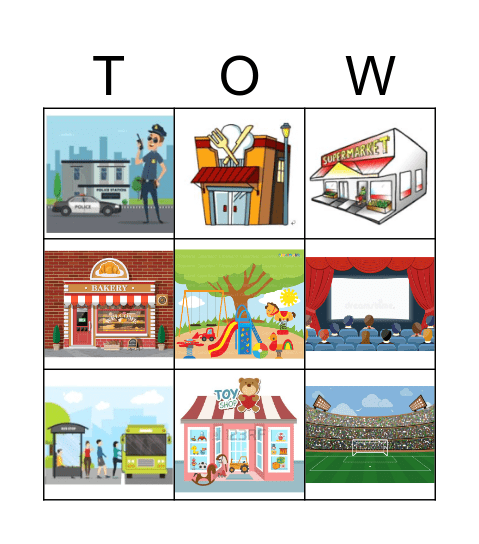 Places in Town Bingo Card