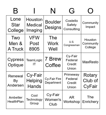 2024 Spring Business Expo Bingo Card