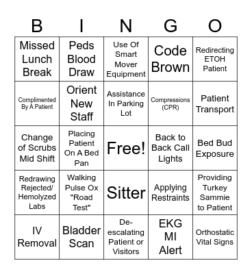 CA Week Bingo Card