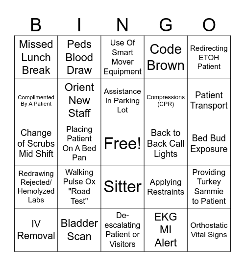 CA Week Bingo Card