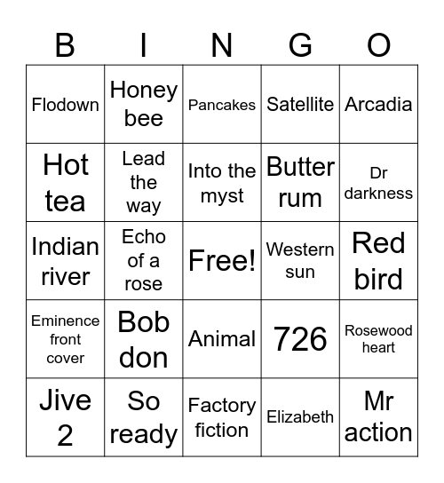 Goose Bingo Card