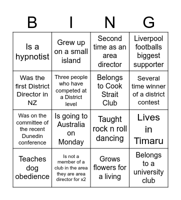 Get-to-know bingo Card