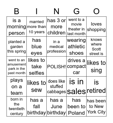Moleski Reunion  Bingo Card